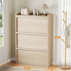 Zapatero con cajones abatibles 3/2/4, mueble moderno para zapatos de entrada, zapatero organizador de madera