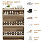 Zapatero con cajones abatibles 3/2/4, mueble moderno para zapatos de entrada, zapatero organizador de madera