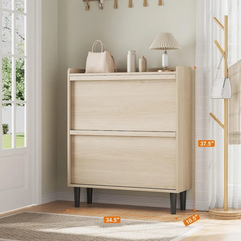 Zapatero con cajones abatibles 3/2/4, mueble moderno para zapatos de entrada, zapatero organizador de madera
