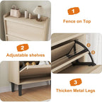 Zapatero con cajones abatibles 3/2/4, mueble moderno para zapatos de entrada, zapatero organizador de madera