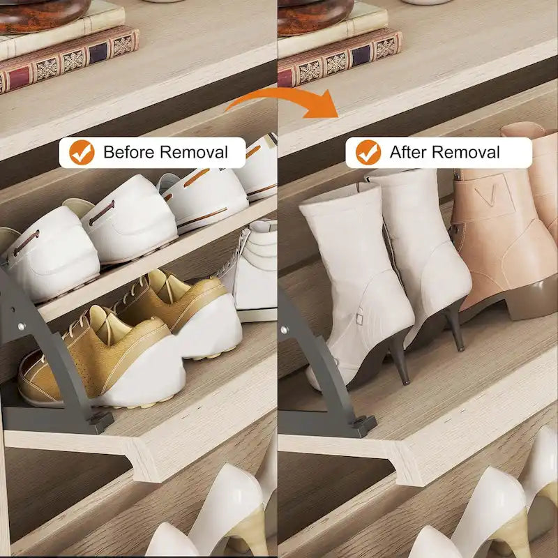 Zapatero con cajones abatibles 3/2/4, mueble moderno para zapatos de entrada, zapatero organizador de madera