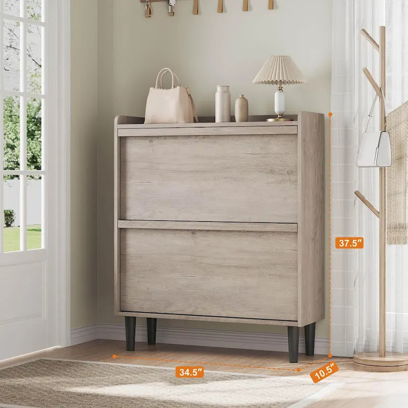 Zapatero con cajones abatibles 3/2/4, mueble moderno para zapatos de entrada, zapatero organizador de madera