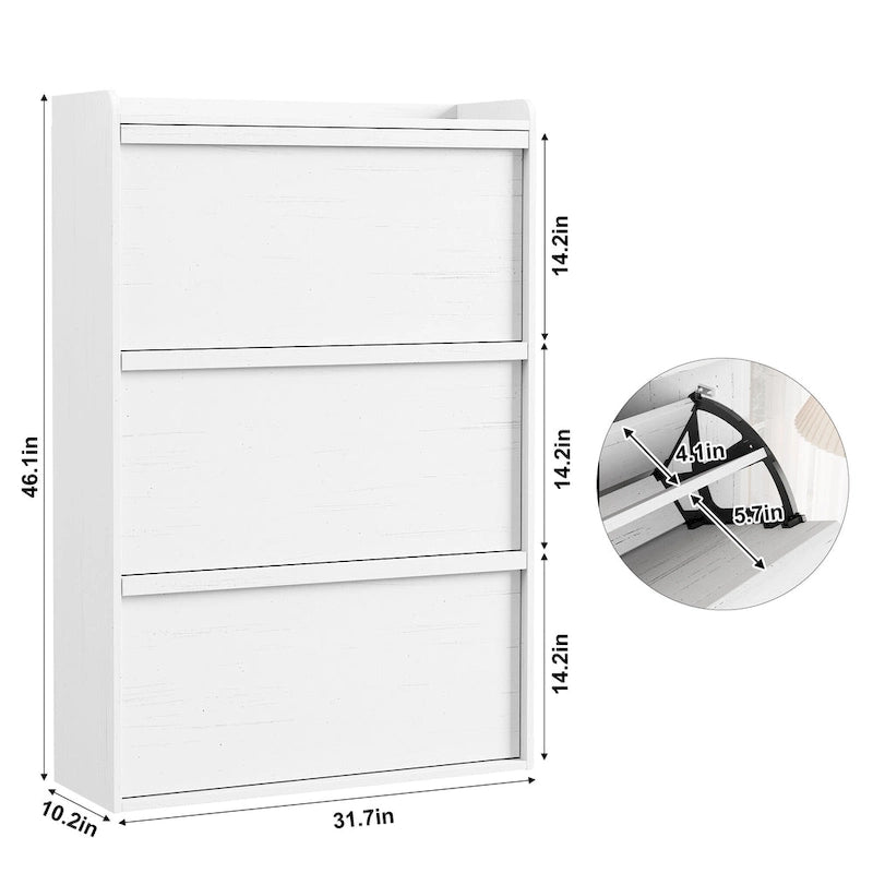 Zapatero con cajones abatibles 3/2/4, mueble moderno para zapatos de entrada, zapatero organizador de madera