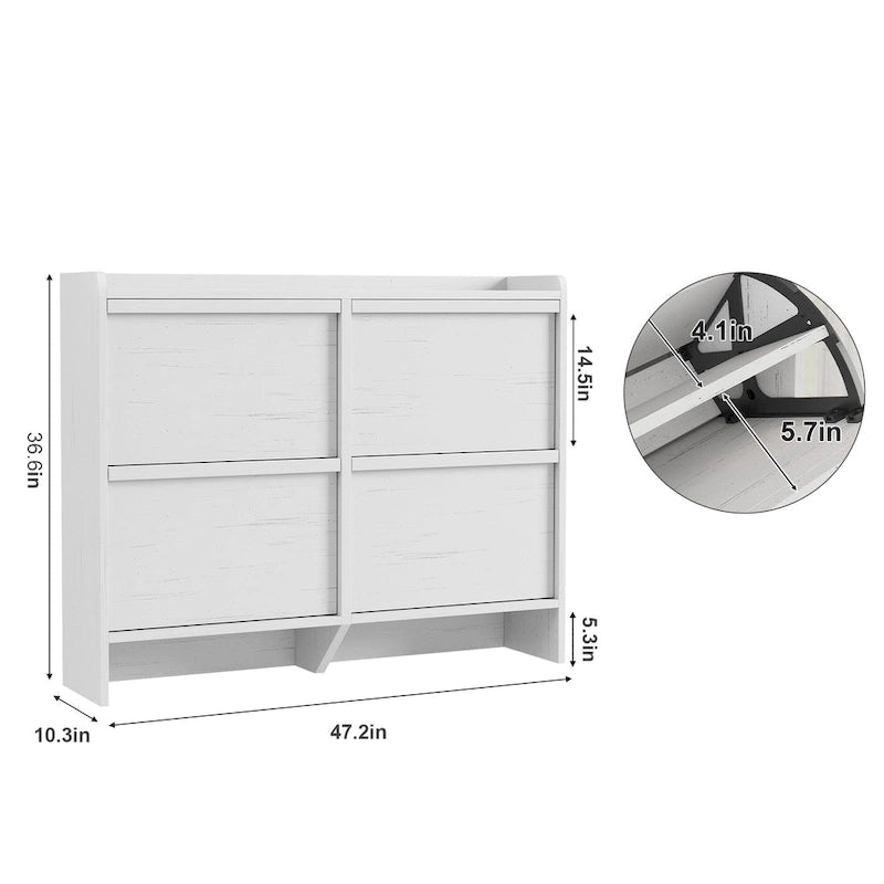 Zapatero con cajones abatibles 3/2/4, mueble moderno para zapatos de entrada, zapatero organizador de madera