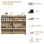 Zapatero con cajones abatibles 3/2/4, mueble moderno para zapatos de entrada, zapatero organizador de madera