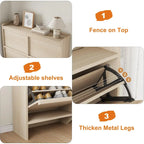 Zapatero con cajones abatibles 3/2/4, mueble moderno para zapatos de entrada, zapatero organizador de madera