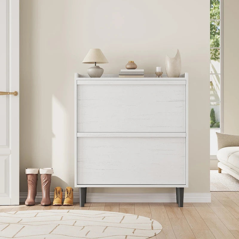 Zapatero con cajones abatibles 3/2/4, mueble moderno para zapatos de entrada, zapatero organizador de madera