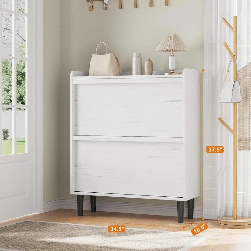 Zapatero con cajones abatibles 3/2/4, mueble moderno para zapatos de entrada, zapatero organizador de madera