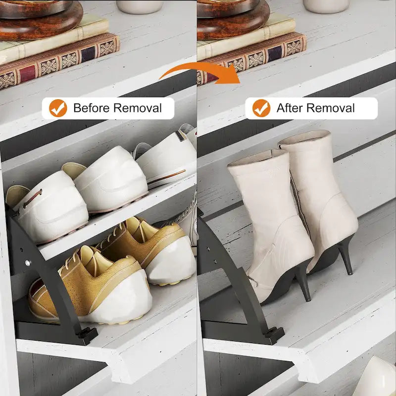 Zapatero con cajones abatibles 3/2/4, mueble moderno para zapatos de entrada, zapatero organizador de madera