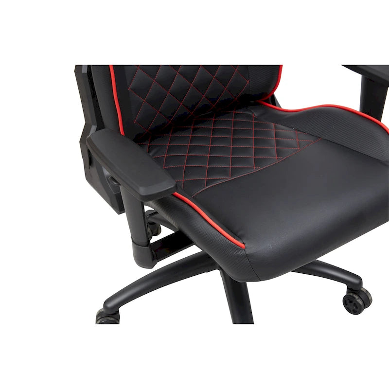 Sillón reclinable de videojuegos de piel sintética negra