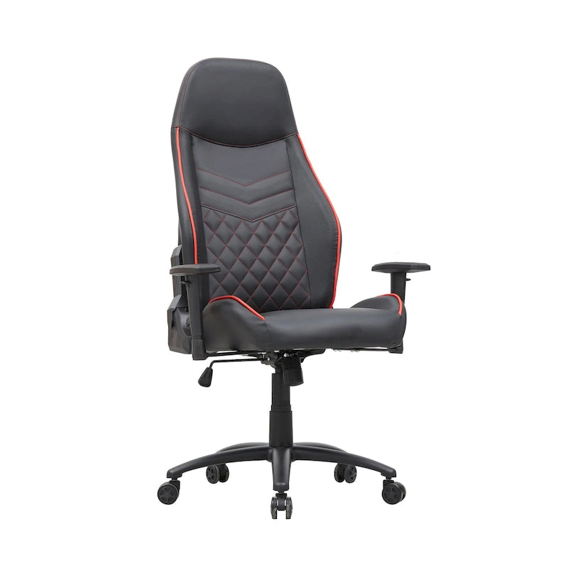 Sillón reclinable de videojuegos de piel sintética negra