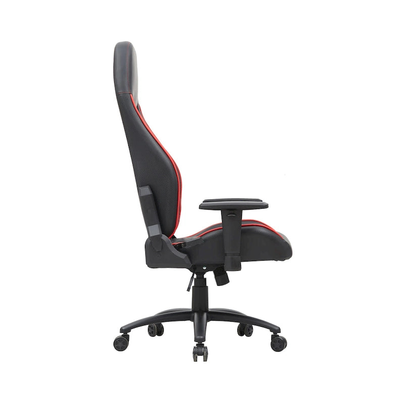 Sillón reclinable de videojuegos de piel sintética negra