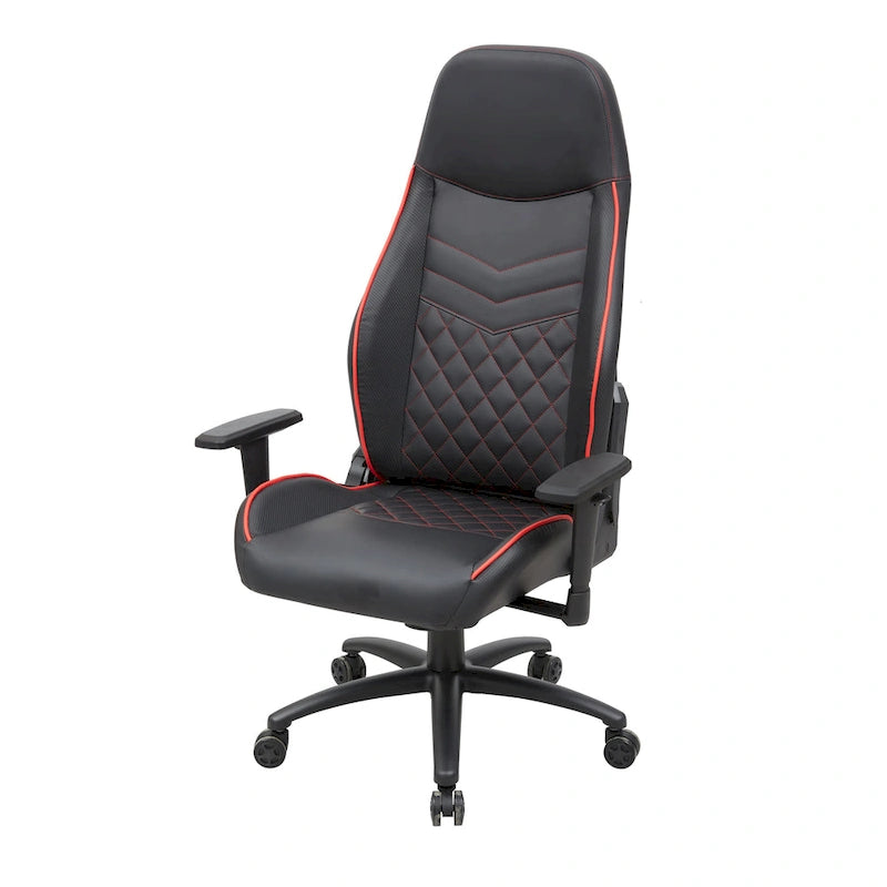Sillón reclinable de videojuegos de piel sintética negra