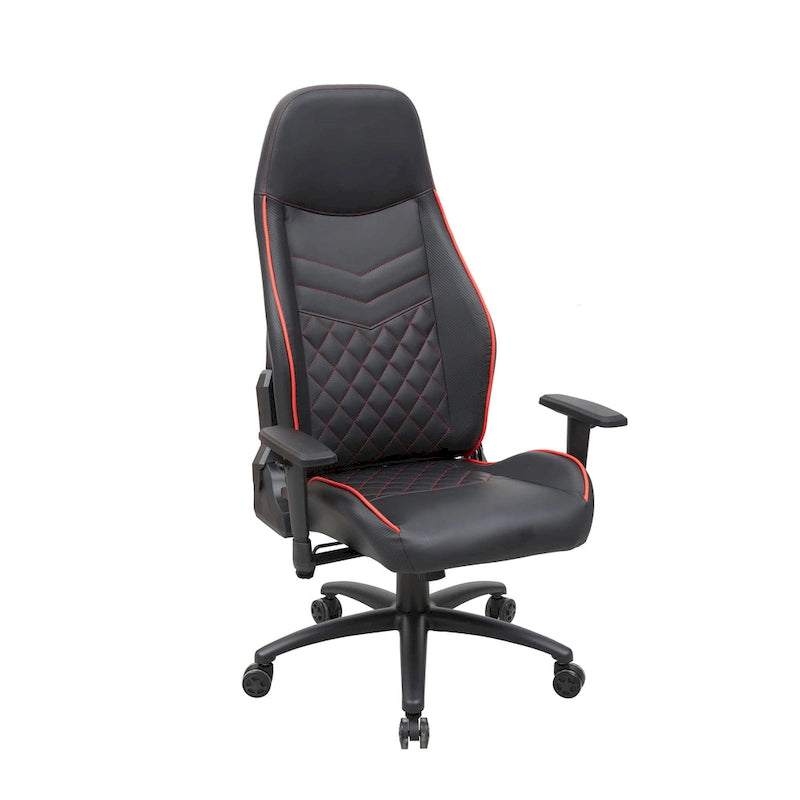Sillón reclinable de videojuegos de piel sintética negra