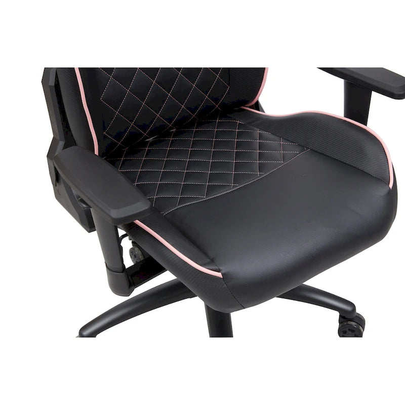 Sillón reclinable de videojuegos de piel sintética negra