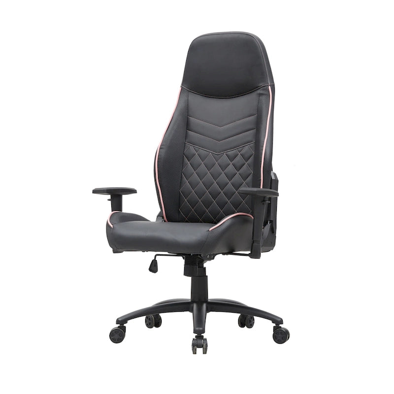 Sillón reclinable de videojuegos de piel sintética negra