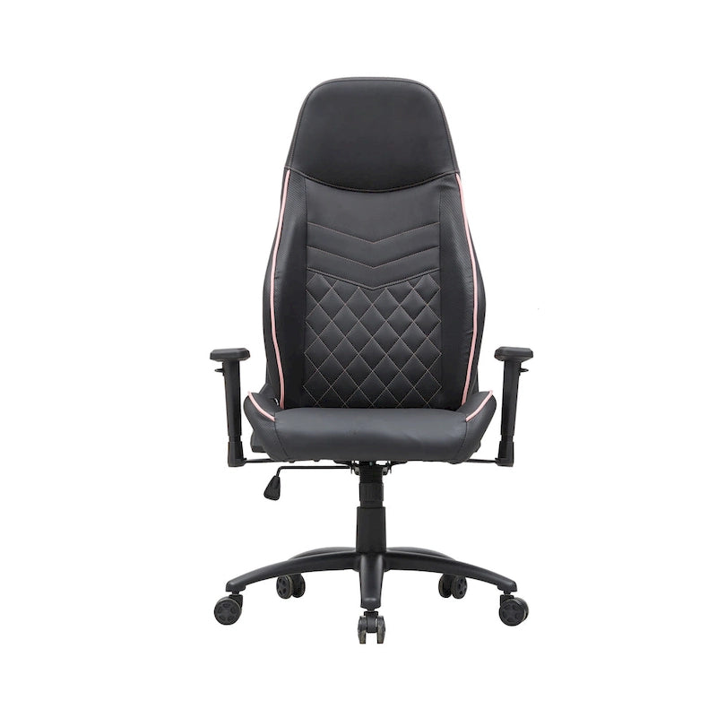 Sillón reclinable de videojuegos de piel sintética negra