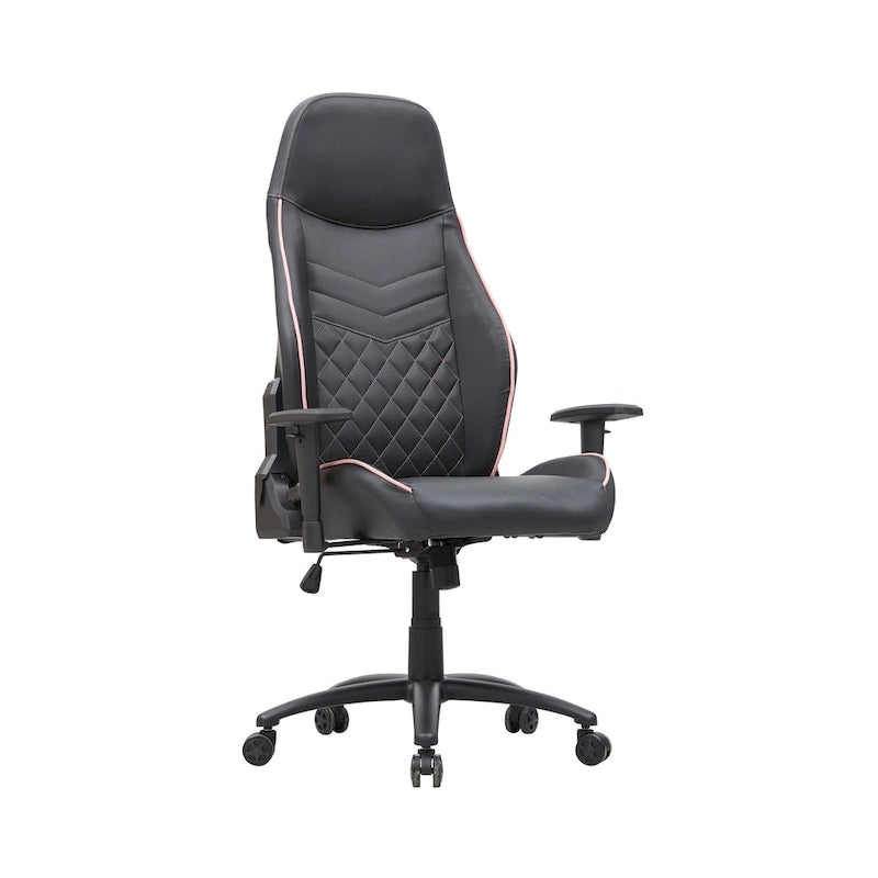 Sillón reclinable de videojuegos de piel sintética negra