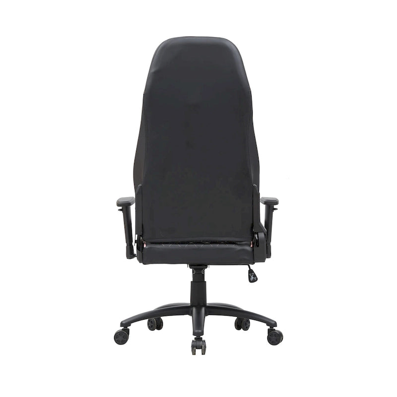 Sillón reclinable de videojuegos de piel sintética negra