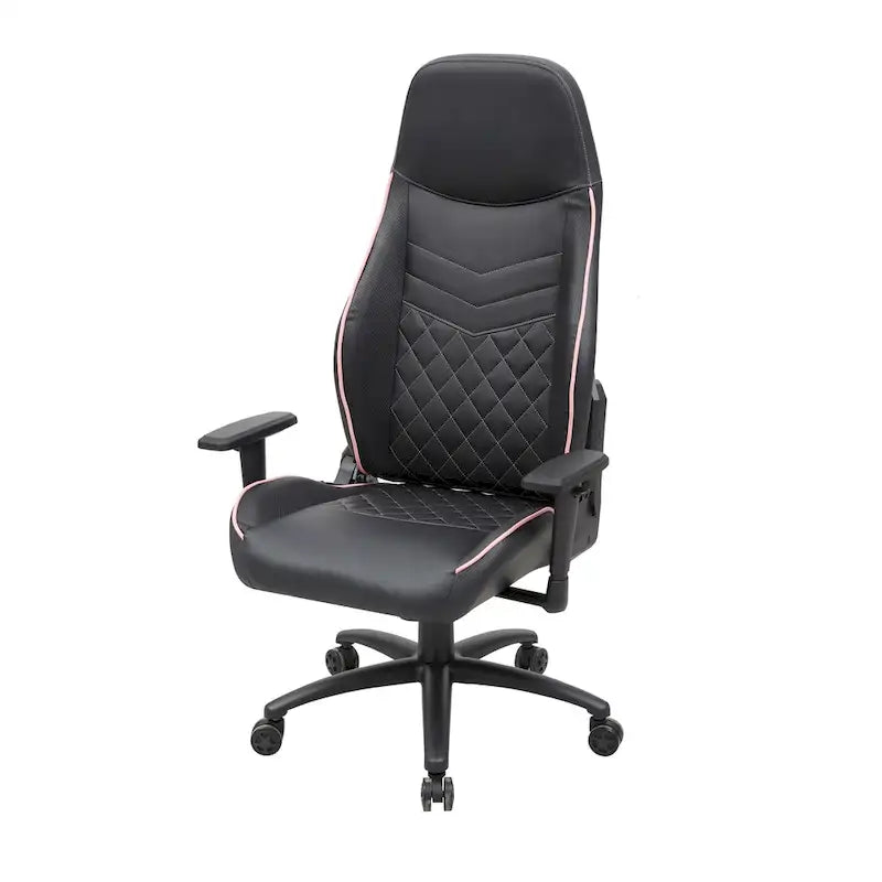 Sillón reclinable de videojuegos de piel sintética negra