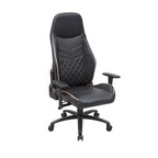 Sillón reclinable de videojuegos de piel sintética negra