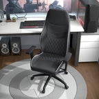 Sillón reclinable de videojuegos de piel sintética negra
