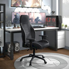 Sillón reclinable de videojuegos de piel sintética negra