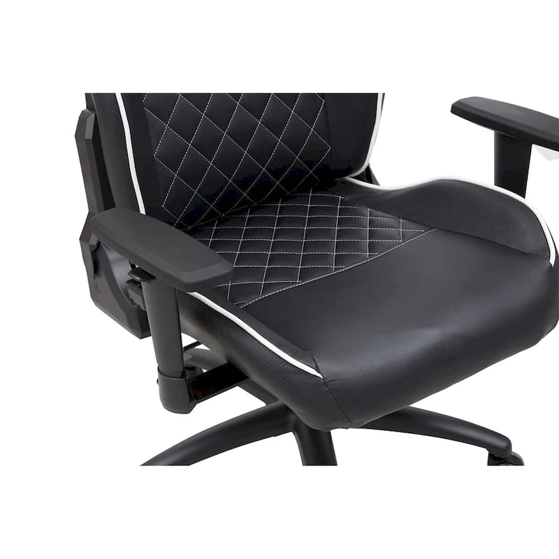 Sillón reclinable de videojuegos de piel sintética negra