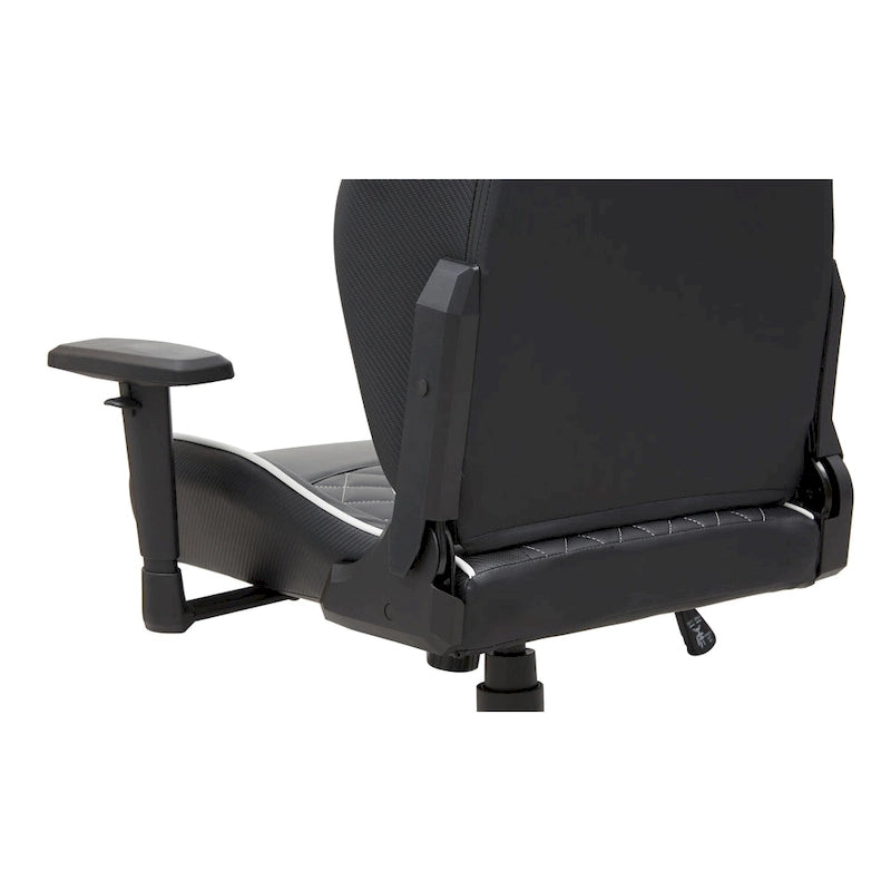 Sillón reclinable de videojuegos de piel sintética negra