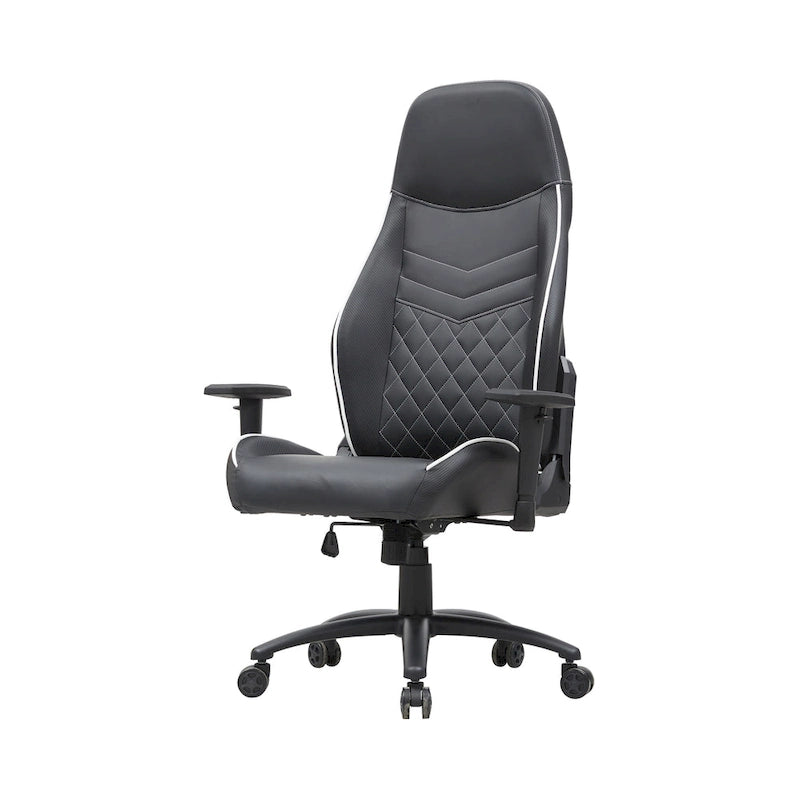 Sillón reclinable de videojuegos de piel sintética negra
