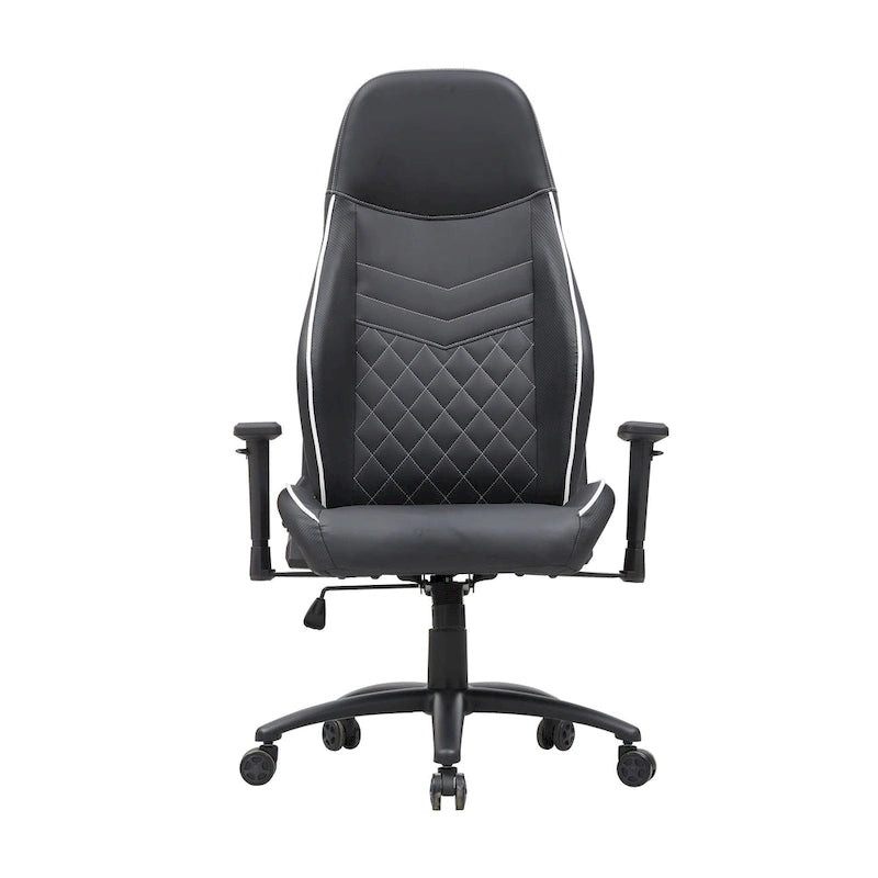 Sillón reclinable de videojuegos de piel sintética negra