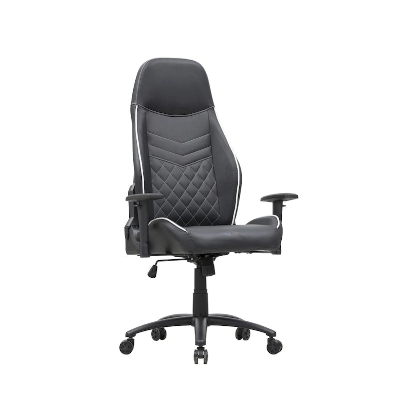 Sillón reclinable de videojuegos de piel sintética negra