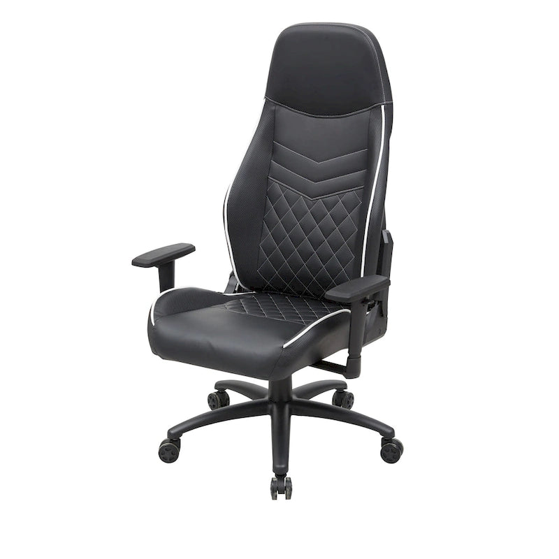 Sillón reclinable de videojuegos de piel sintética negra