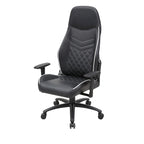 Sillón reclinable de videojuegos de piel sintética negra