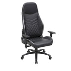 Sillón reclinable de videojuegos de piel sintética negra