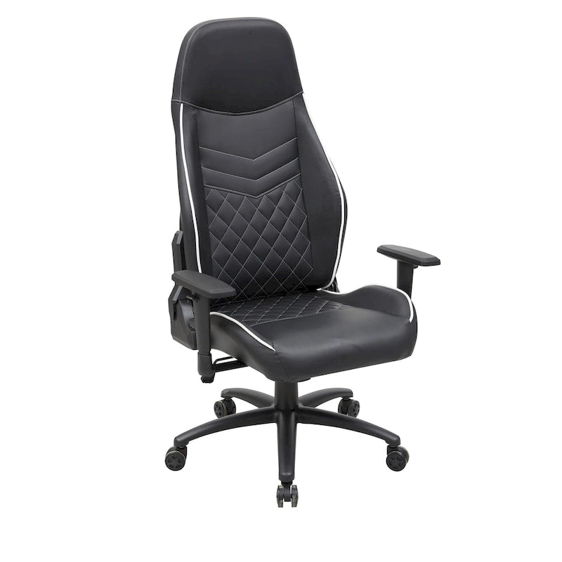 Sillón reclinable de videojuegos de piel sintética negra