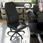 Sillón reclinable de videojuegos de piel sintética negra