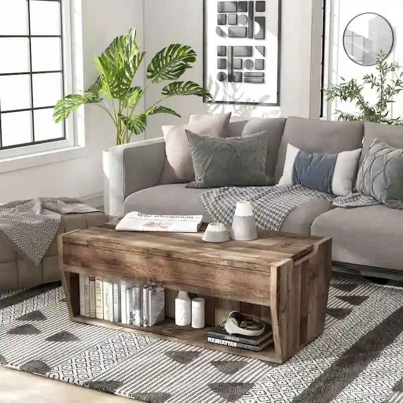 Rere Rustic 41-inch Wood Lift-top Coffee Table by Furniture of America