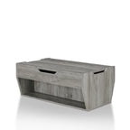 Mesa de centro rústica de madera de 41" con tapa elevable y estantes de almacenamiento