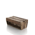 Mesa de centro rústica de madera de 41" con tapa elevable y estantes de almacenamiento
