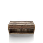 Mesa de centro rústica de madera de 41" con tapa elevable y estantes de almacenamiento