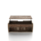 Mesa de centro rústica de madera de 41" con tapa elevable y estantes de almacenamiento