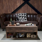Mesa de centro rústica de madera de 41" con tapa elevable y estantes de almacenamiento