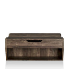 Mesa de centro rústica de madera de 41" con tapa elevable y estantes de almacenamiento