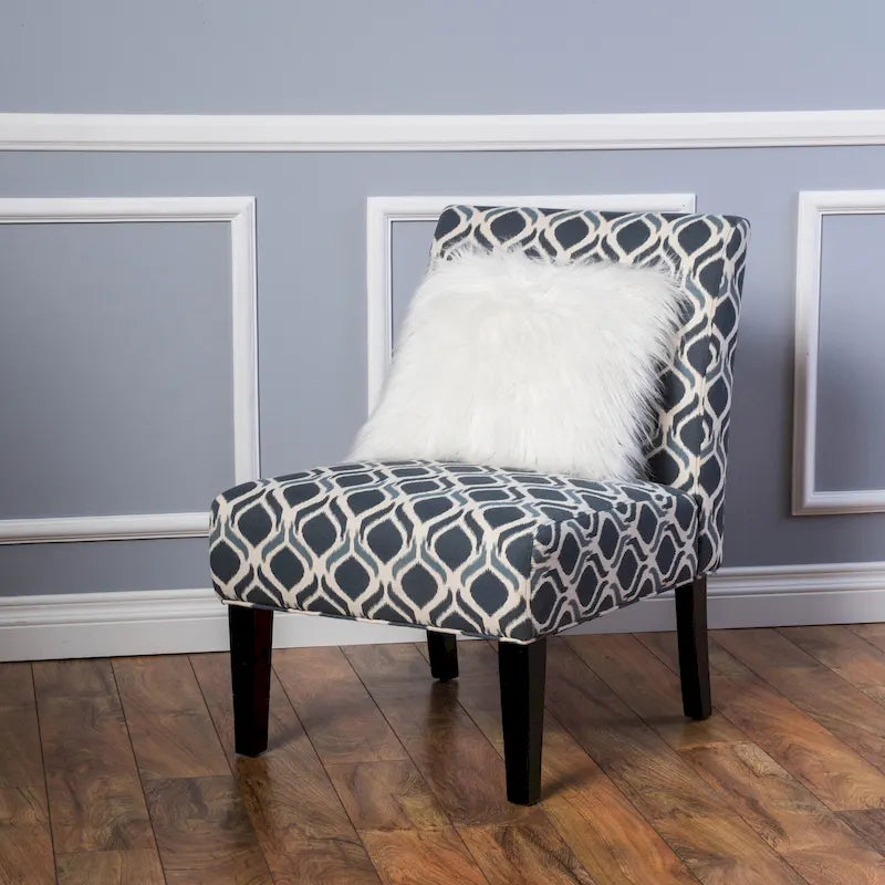 Sillón decorativo contemporáneo sin brazos tapizado con estructura de madera de caucho