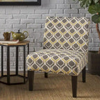 Sillón decorativo contemporáneo sin brazos tapizado con estructura de madera de caucho