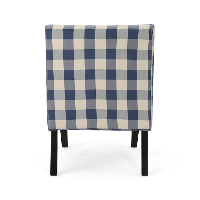 Sillón decorativo contemporáneo sin brazos tapizado con estructura de madera de caucho