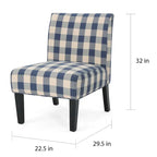 Sillón decorativo contemporáneo sin brazos tapizado con estructura de madera de caucho