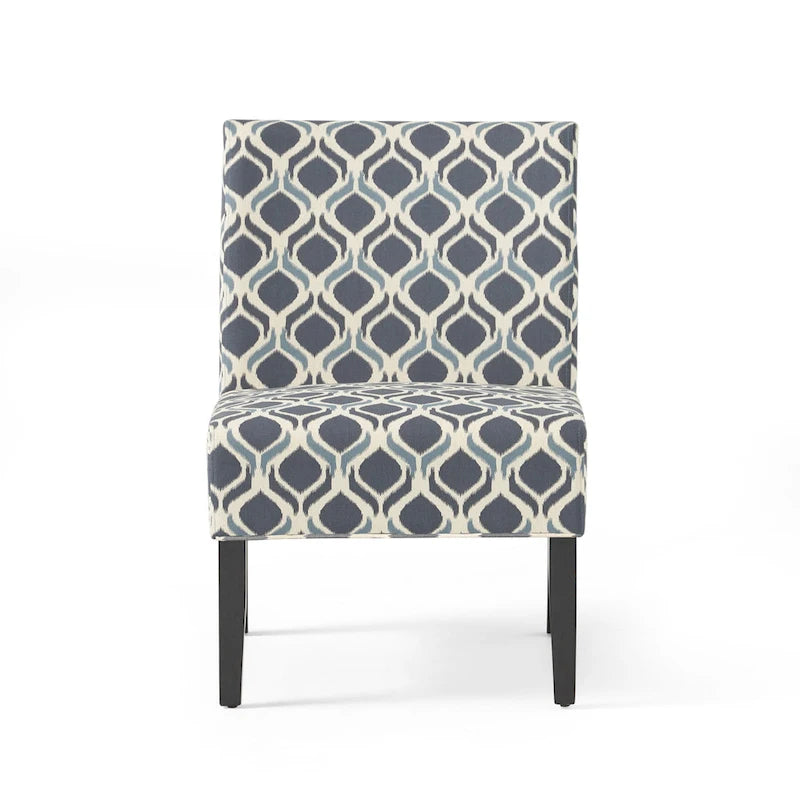 Sillón decorativo contemporáneo sin brazos tapizado con estructura de madera de caucho