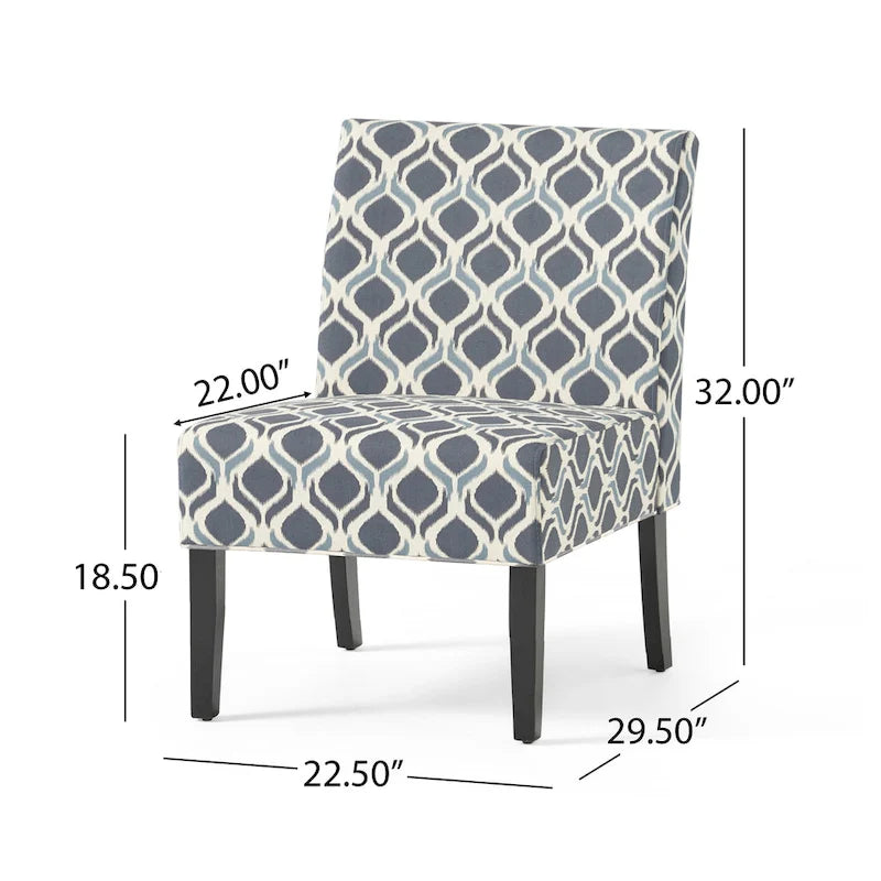 Sillón decorativo contemporáneo sin brazos tapizado con estructura de madera de caucho